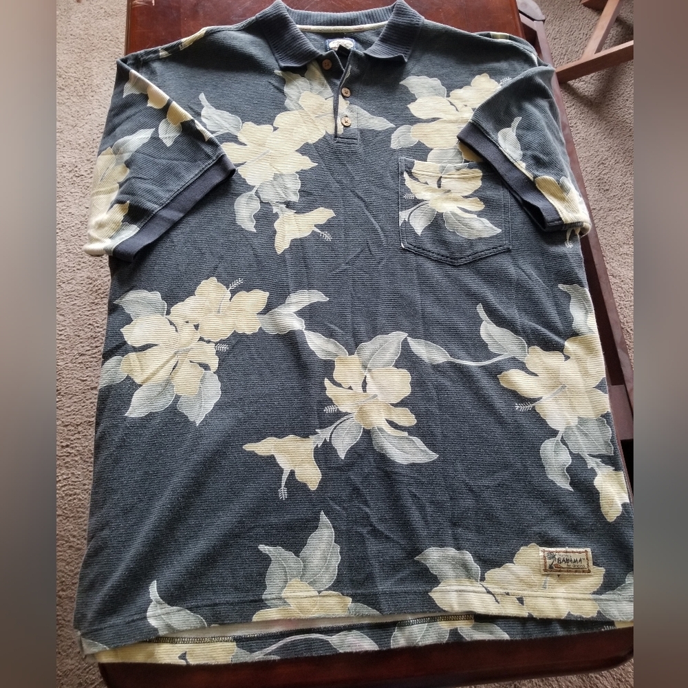 Tommy Bahama L Navy Floral Men's Shirt